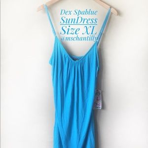 Dex NWT Spa Blue Slip Dress Size XL Beach Summer
